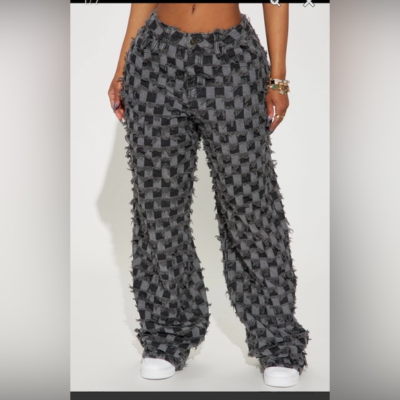 Checkered denim jeans size 16 NWOT - Picture 3 of 3